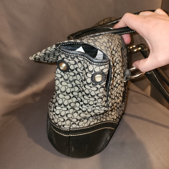 Coach F10929 Black Signature C Satchel - Picture 4 of 9